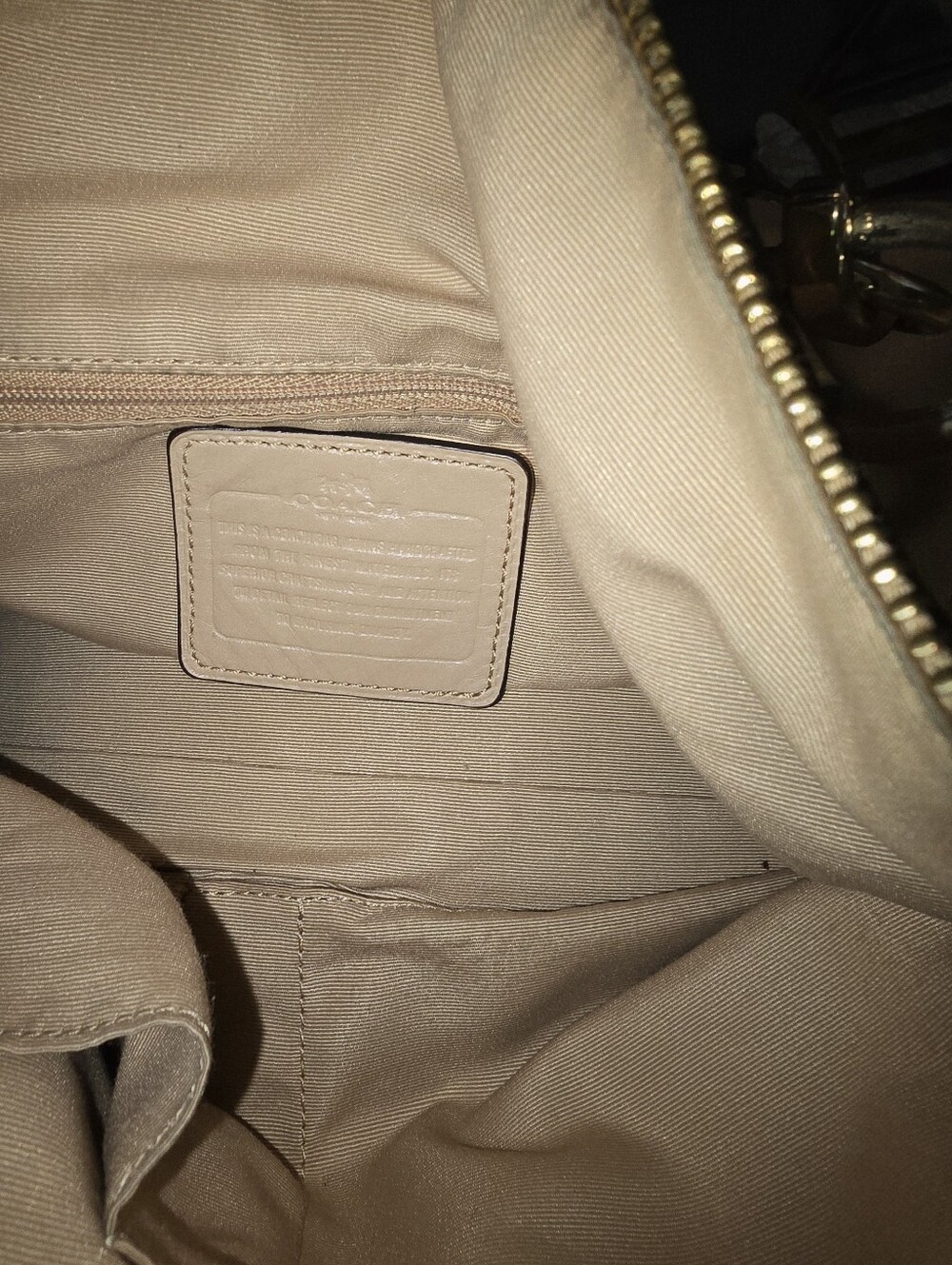 Coach Beige Collette Leather Satchel - Picture 8 of 12